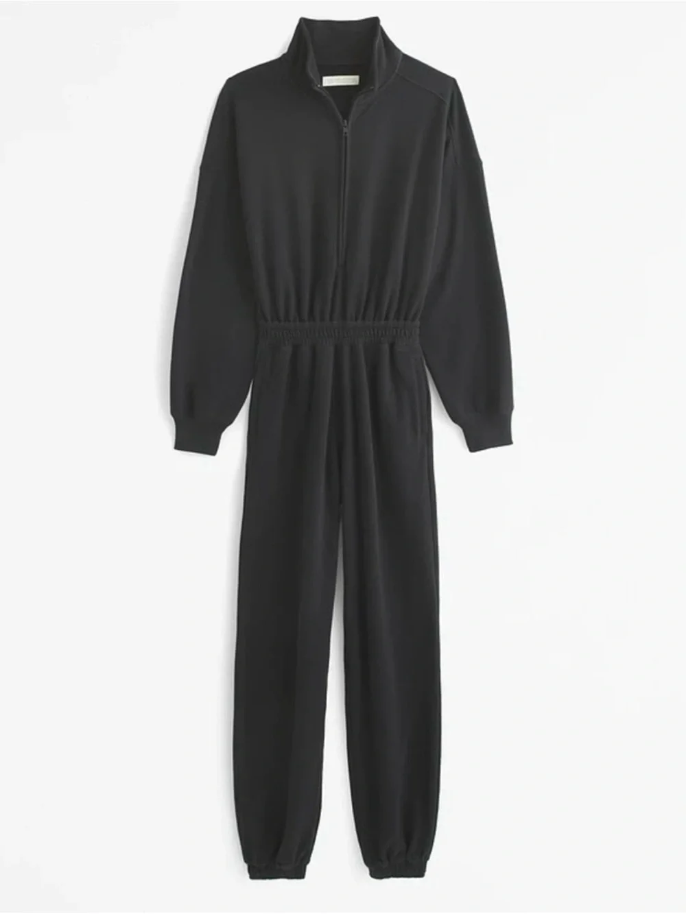 NWT Abercrombie & Fitch Black Zip-Front Lounge Jumpsuit size S.